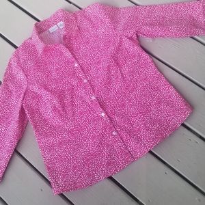 NEW PL pink/white button up top by Kim Rodgers